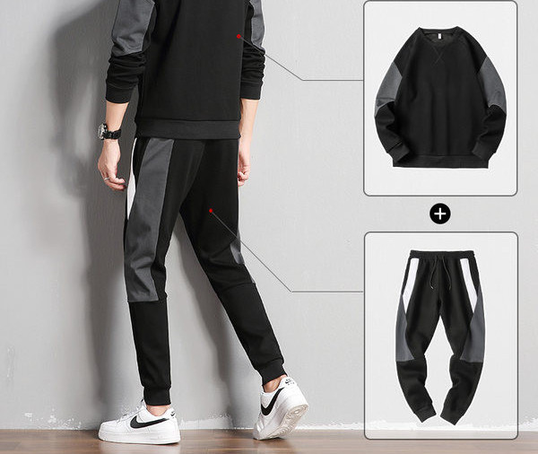 Ανδρικό σετ που αποτελείται από δύο μέρη άνοιξη-φθινόπωρο με οβάλ λαιμόκοψη