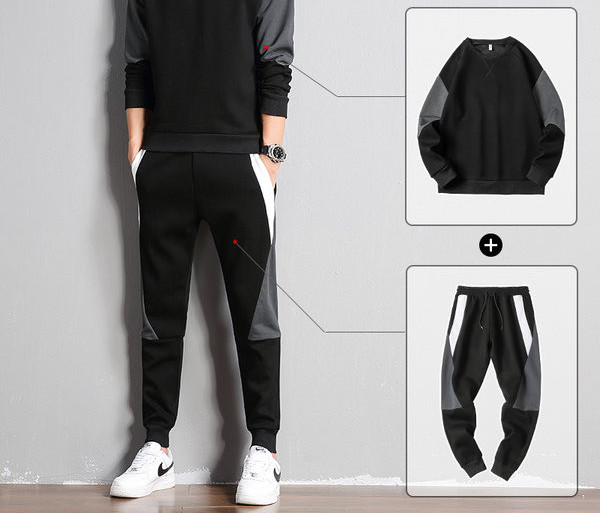 Ανδρικό σετ που αποτελείται από δύο μέρη άνοιξη-φθινόπωρο με οβάλ λαιμόκοψη