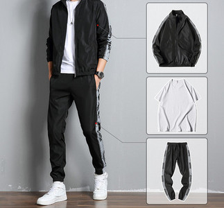 Jauna modeļa sporta trīsdaļīgs komplekts vīriešiem ar uzrakstu