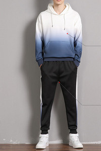 Σπορ ανδρικό σετ φούτερ με κουκούλα και κάτω μέρος