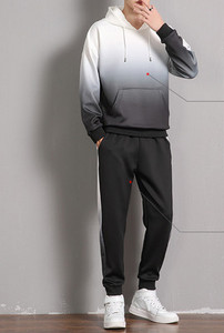 Σπορ ανδρικό σετ φούτερ με κουκούλα και κάτω μέρος