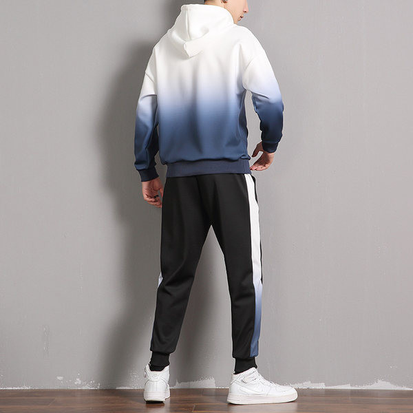 Σπορ ανδρικό σετ φούτερ με κουκούλα και κάτω μέρος