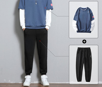 Ανδρικό αθλητικό σετ με οβάλ λαιμόκοψη