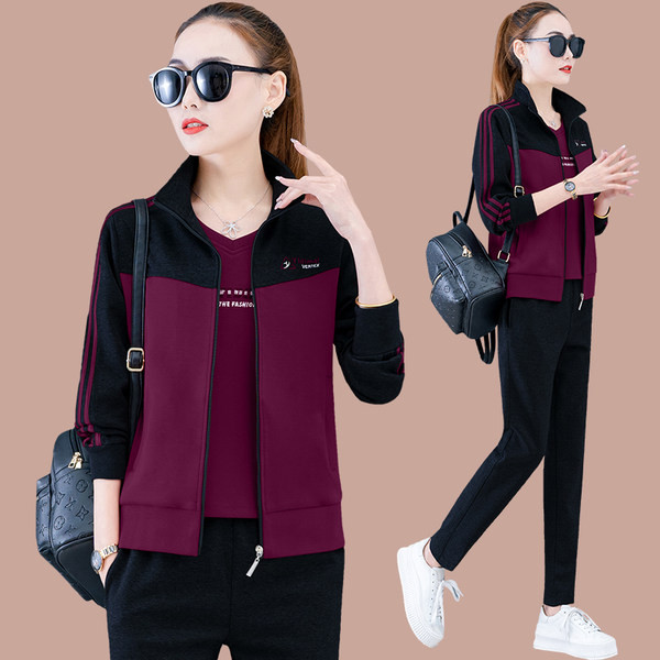 Ženska trodijelna trenirka s patentnim zatvaračem i džepom