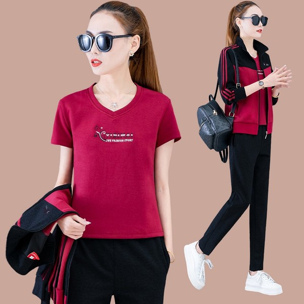 Ženska trodijelna trenirka s patentnim zatvaračem i džepom