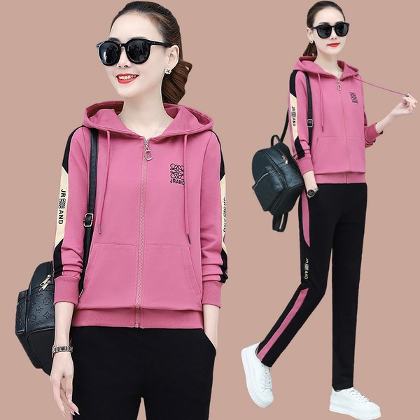 Sieviešu sporta divdaļīgs džemperis ar biksēm