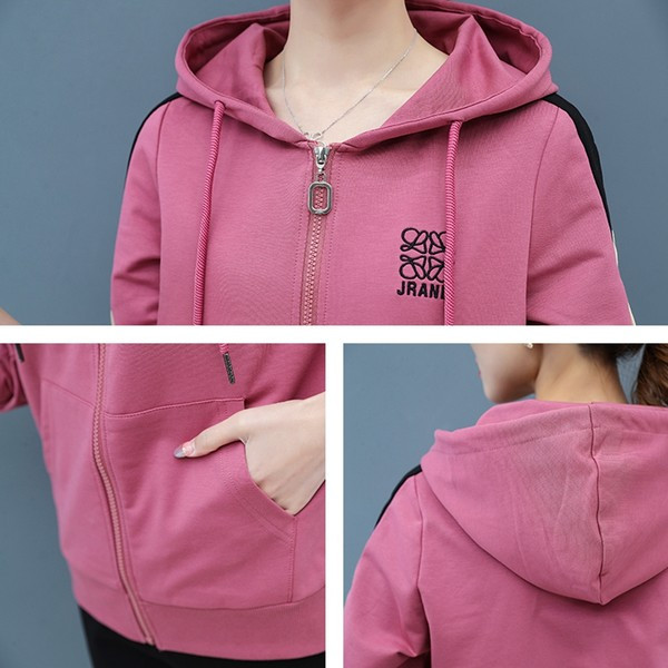 Sieviešu sporta divdaļīgs džemperis ar biksēm