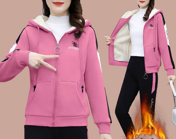 Νέο μοντέλο γυναικείο σετ με πουπουλένια φόδρα που αποτελείται από δύο μέρη