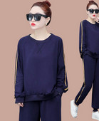 Női alkalmi kerek nyakú blúz és alsó szett