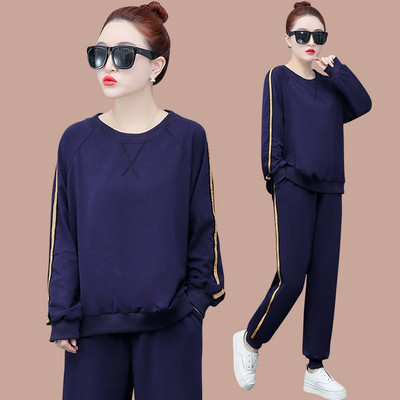 Női alkalmi kerek nyakú blúz és alsó szett