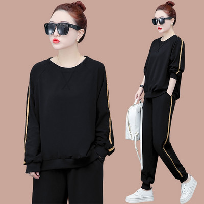 Női alkalmi kerek nyakú blúz és alsó szett