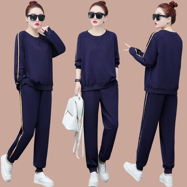 Női alkalmi kerek nyakú blúz és alsó szett