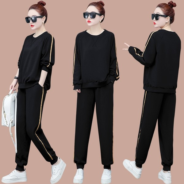 Női alkalmi kerek nyakú blúz és alsó szett