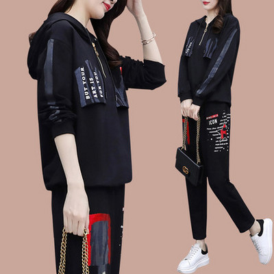 Casual γυναικείο σετ - μπλούζα και παντελόνι 