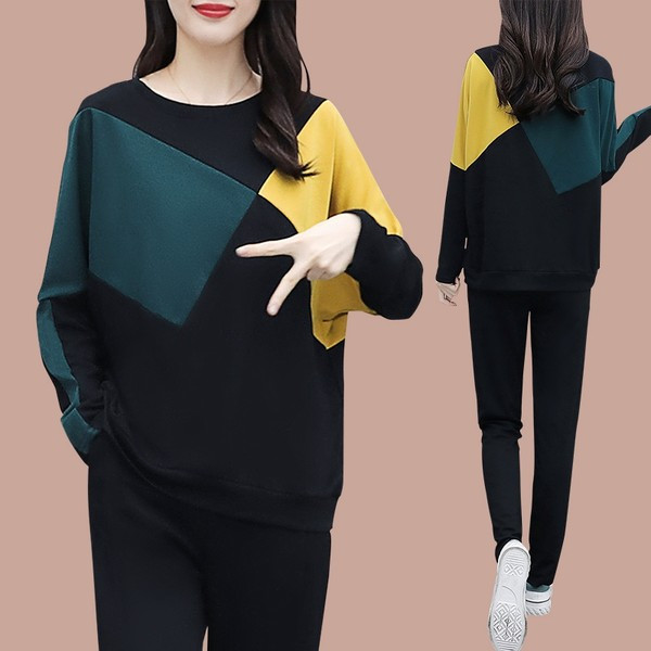 Casual γυναικείο σετ - μπλούζα και παντελόνι 