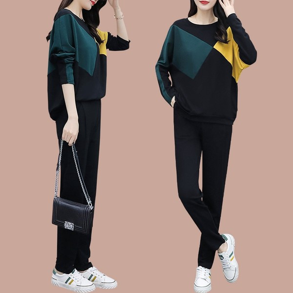 Casual γυναικείο σετ - μπλούζα και παντελόνι 