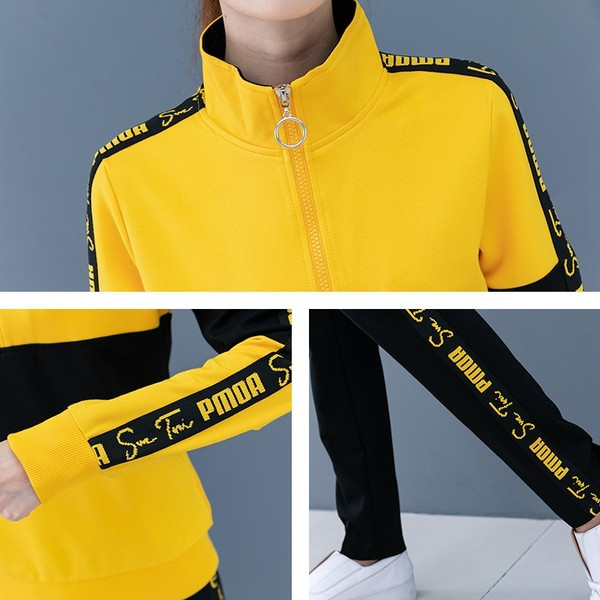 Kétrészes női atléta cipzárral