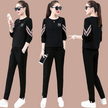 Sports set Female 2022 autumn new middle -aged and elderly mother loose foreign gas sweater casual clothes two -piece suit