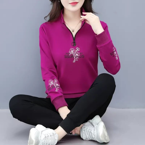 Ikdienas sieviešu komplekts ar izšuvumu - divi gabali