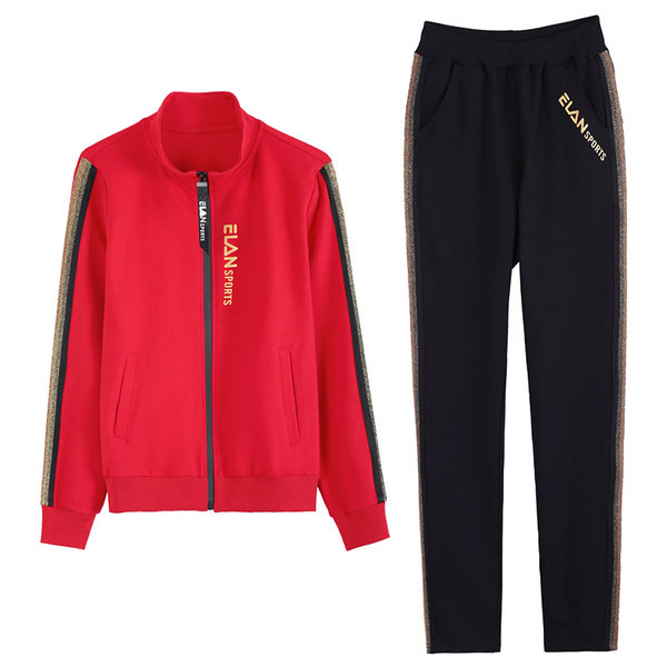 Sieviešu sporta rudens-ziemas komplekts ar siltu oderi