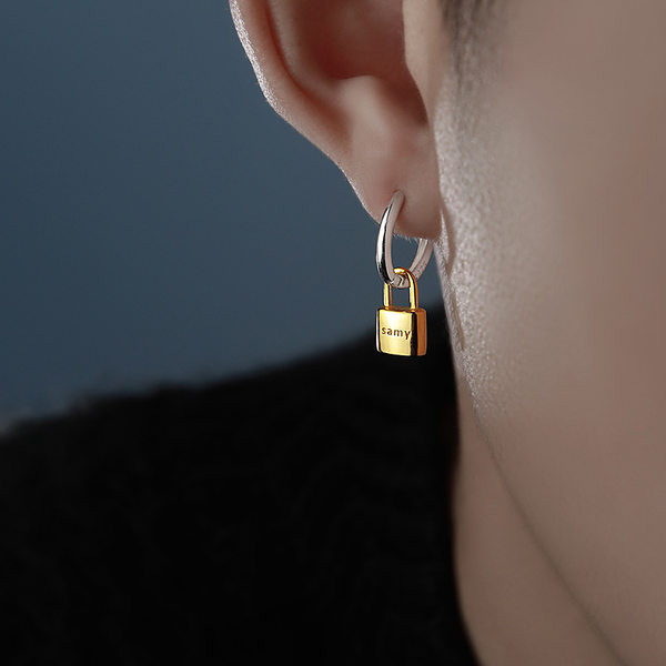 Vīriešu apaļi kulonu auskari