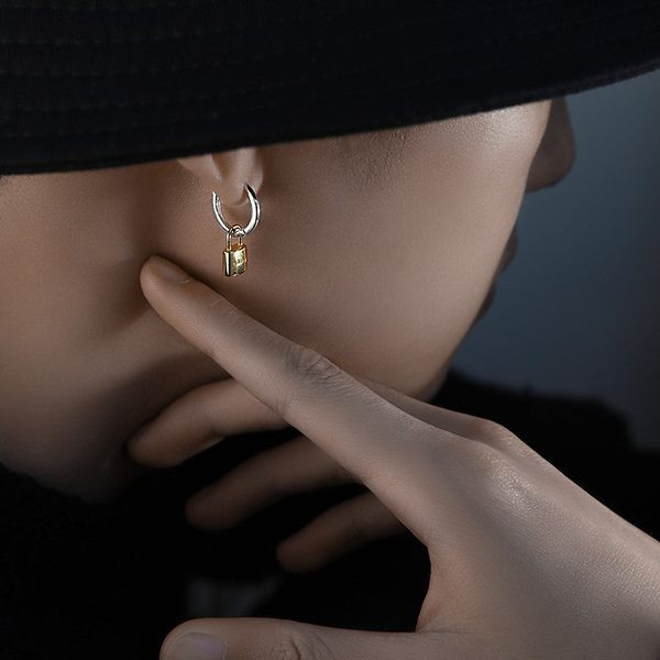 Vīriešu apaļi kulonu auskari