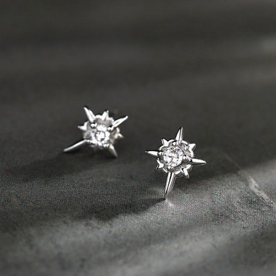 Vīriešu moderni auskari ar dekoratīviem akmeņiem