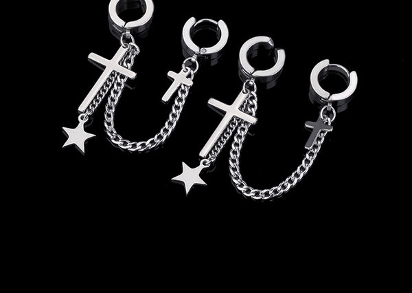 Ανδρικά σκουλαρίκια με μενταγιόν και κλιπ