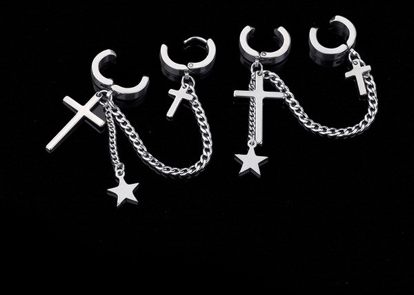 Ανδρικά σκουλαρίκια με μενταγιόν και κλιπ