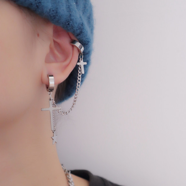 Ανδρικά σκουλαρίκια με μενταγιόν και κλιπ