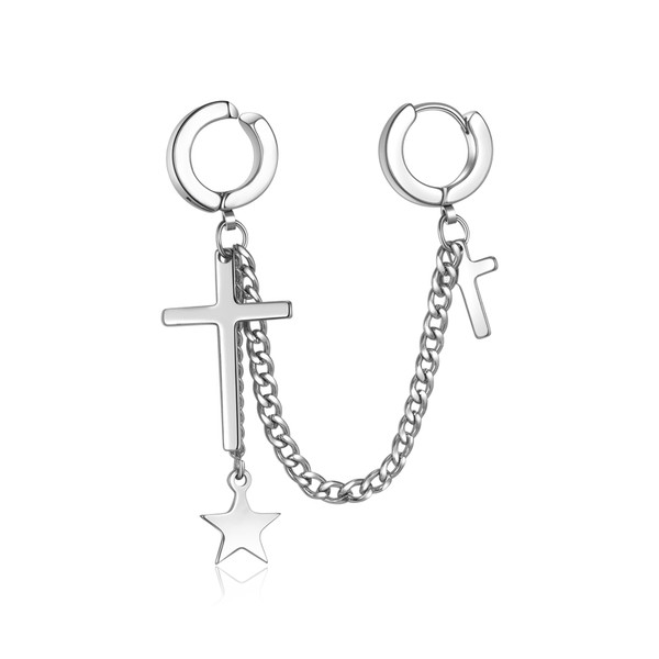 Ανδρικά σκουλαρίκια με μενταγιόν και κλιπ