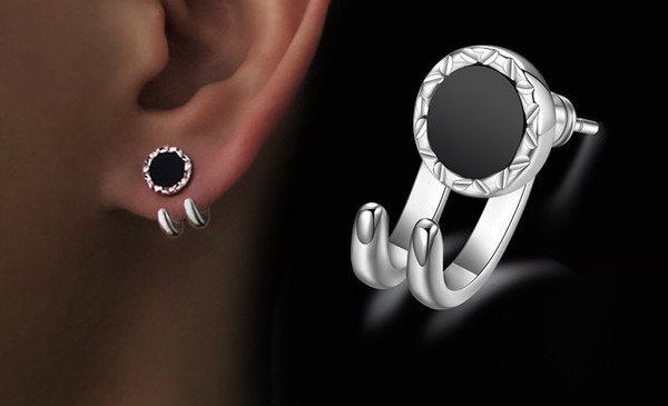 Ανδρικά σκουλαρίκια με πέτρα