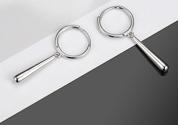 Tērauda vīriešu auskari sudraba un zelta krāsā