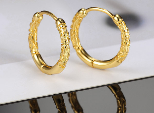 Férfi karika fülbevaló - arany és ezüst színben