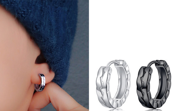 Férfi fülbevaló gyűrű két színben
