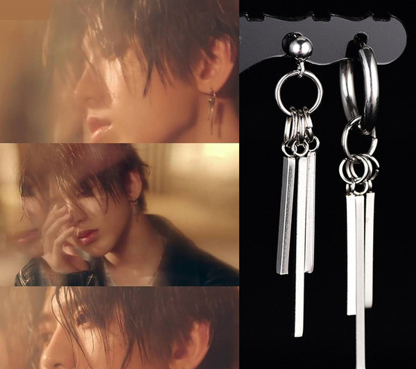 Vīriešu auskari sudraba krāsā