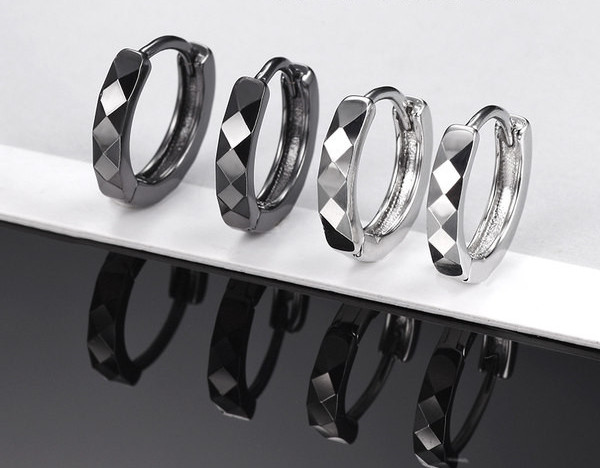 Vīriešu auskari ikdienas apaļš modelis