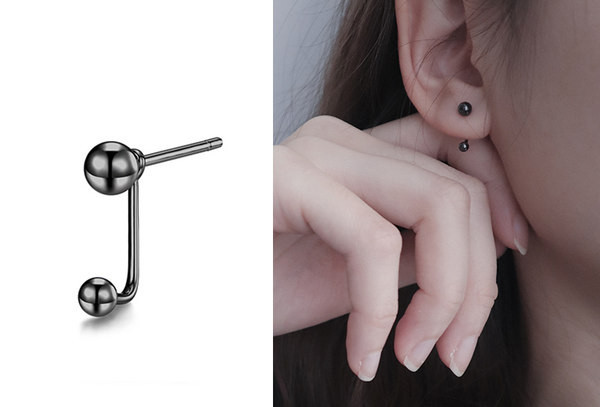 Vīriešu tērauda auskari divās krāsās