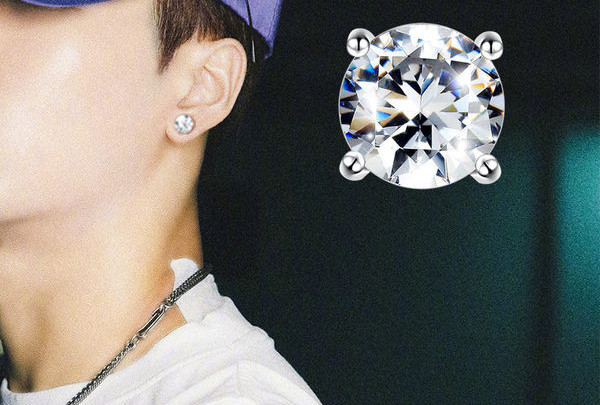 Jauna modeļa vīriešu auskari ar akmentiņiem