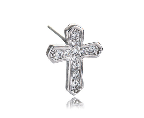 Férfi fülbevaló kereszttel és kövekkel