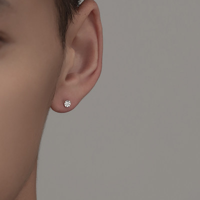 Vīriešu auskari ar dekoratīviem akmeņiem, komplektā 1 vai 2 gab