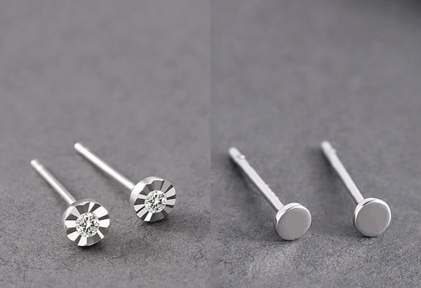 Vīriešu auskari ar dekoratīviem akmeņiem, komplektā 1 vai 2 gab