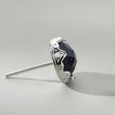 Vīriešu auskari ar akmeni melnā krāsā