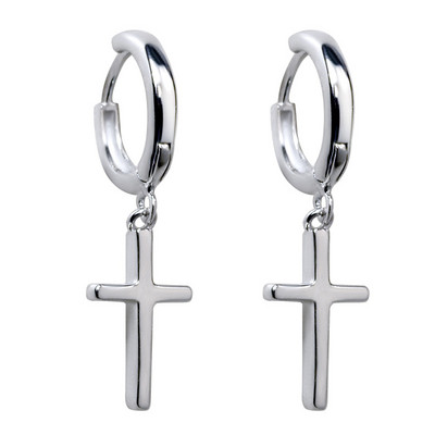 Σκουλαρίκια σταυρός από ατσάλι