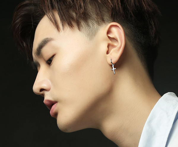 Σκουλαρίκια σταυρός από ατσάλι