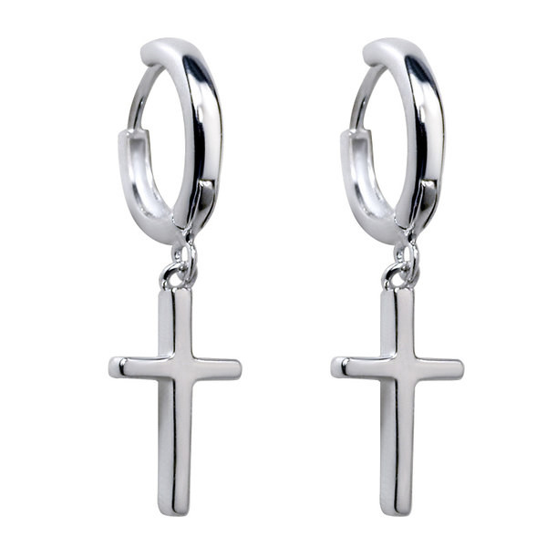 Σκουλαρίκια σταυρός από ατσάλι