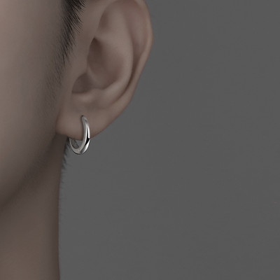 Tērauda auskari sudraba krāsā