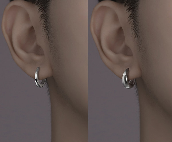 Tērauda auskari sudraba krāsā