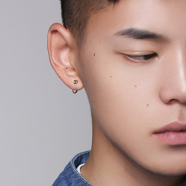 Muške naušnice u srebrnoj boji - dva modela