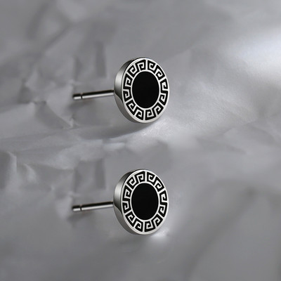 Alkalmi férfi fülbevaló kerek mintával